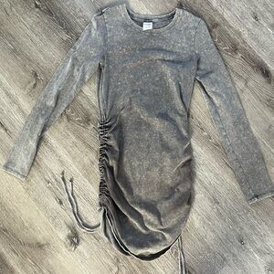 PINK Victoria's Secret Gray Ruched Mini Dress